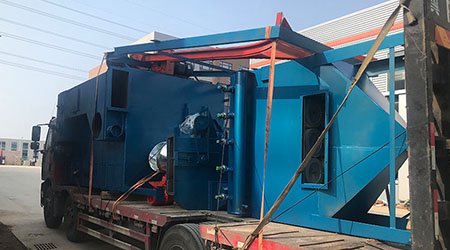 用于車橋清理的Q3710E雙鉤吊鉤式拋丸機(jī)發(fā)往河南許昌