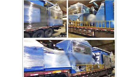 發(fā)往遼寧營口Q6926輥道通過式拋丸機第二車裝車發(fā)貨現(xiàn)場