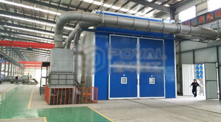 發(fā)往南非全自動(dòng)機(jī)械輸送回收式噴砂房/噴丸房發(fā)貨裝車現(xiàn)場