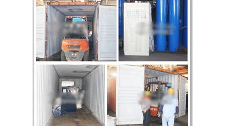 發(fā)往格魯吉亞q69系列輥道通過(guò)式鋼板型材拋丸清理機(jī)第三車(chē)裝車(chē)發(fā)貨現(xiàn)場(chǎng)