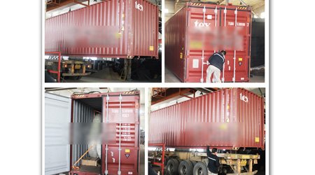 發(fā)往新加坡鋼板通過(guò)式型鋼_鋼板預(yù)處理線(xiàn)第四車(chē)裝車(chē)發(fā)貨現(xiàn)場(chǎng)