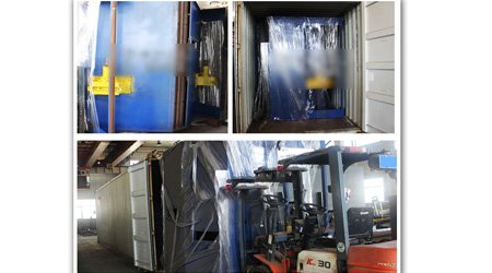 發(fā)往新加坡通過(guò)式型鋼_鋼板預(yù)處理線(xiàn)裝車(chē)發(fā)貨現(xiàn)場(chǎng)